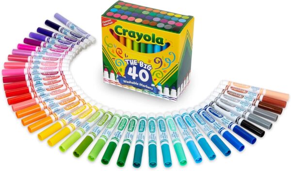 Crayola Ultra Clean Washable Markers (40ct), Coloring Markers for Kids,