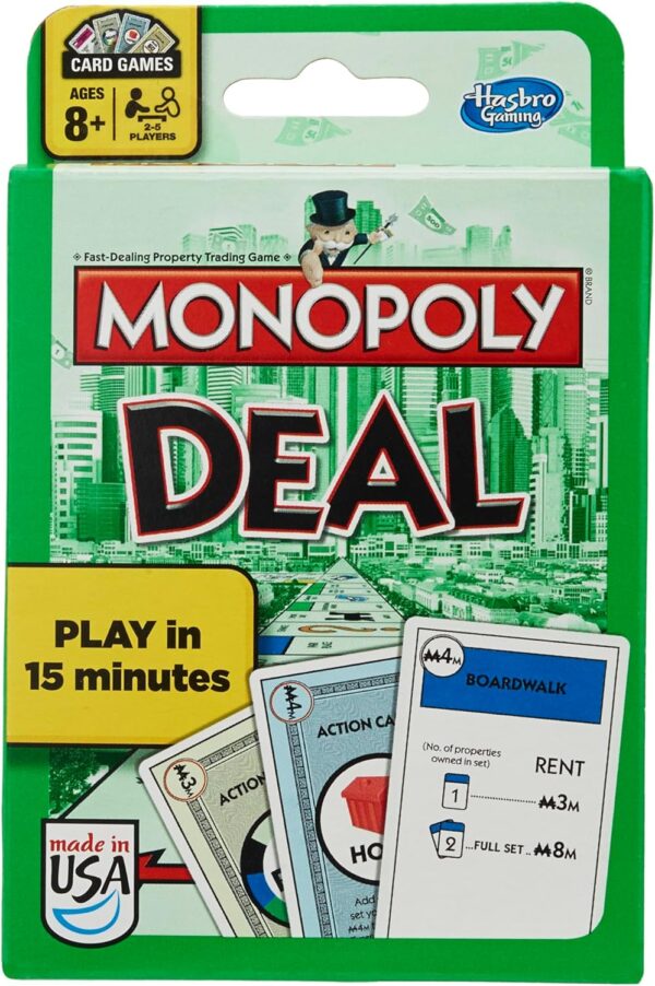 Hasbro Gaming Monopoly Deal Card Game, Quick-Playing Card Game for 2-5 Players, Game for Families and Kids,