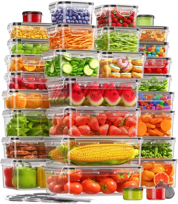 60 PCS Food Storage Containers with Lids(30 Containers & 30 Lids),