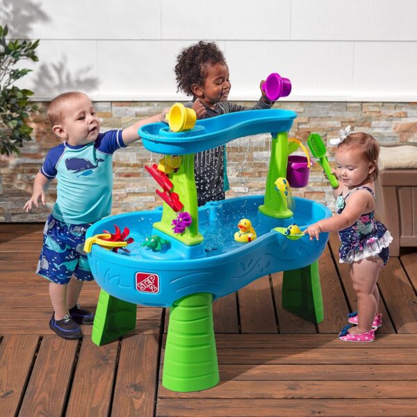Step2 Rain Showers Splash Pond Toddler Water Table, Kids Water and Sand Activity Sensory Playset, - Image 2