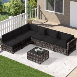 7 Piece Outdoor Patio Furniture Set, Outdoor Sectional Furniture,