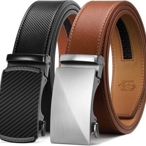 Zitahli Ratchet Belt for Men - 2 Packs Leather Mens belt