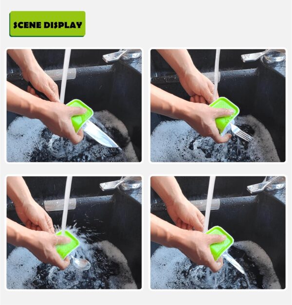 2Pcs, U-Design, Knife Cleaning Brush,Bristle Scrub for Kitchen Washing - Image 2