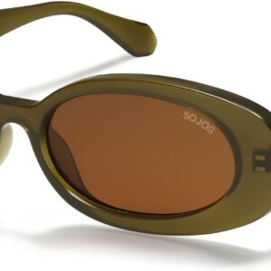 SOJOS Ocean Collection Retro Oval Polarized Sunglasses for Women Men