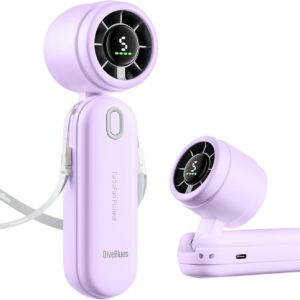 iTurbo Handheld Turbo Fan, Mini Foldable Portable Hand Fans, Rechargeable Battery,