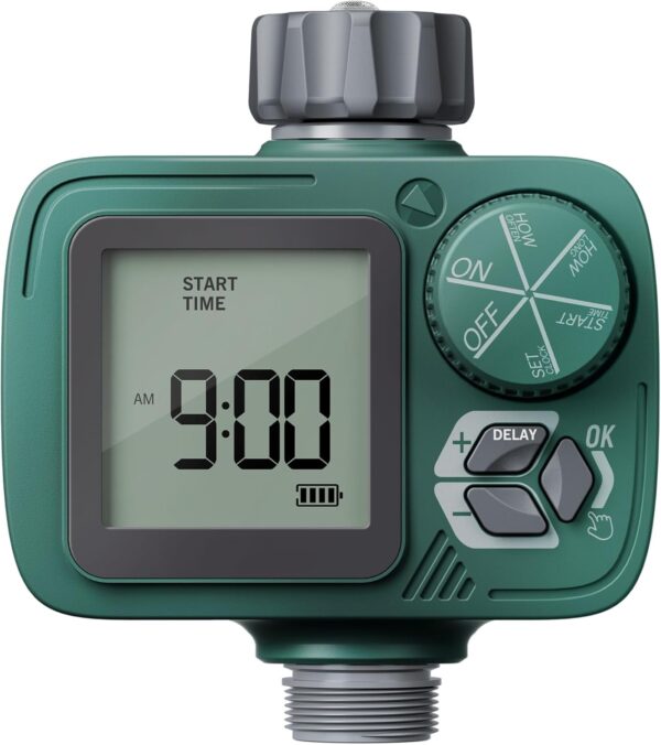 Sprinkler Timer, Programmable Hose Timer with Rain Delay, Manual and Automatic Watering System,