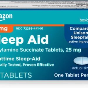 Amazon Basic Care Nighttime Sleep Aid Tablets for Adults,