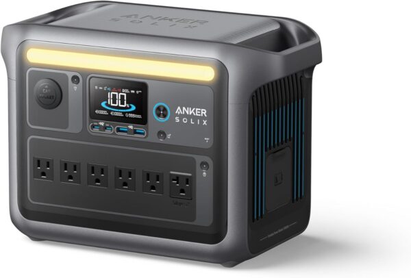 Anker SOLIX C1000 Portable Power Station, 1800W (Peak 2400W) Solar Generator, Full Charge in 58 Min,