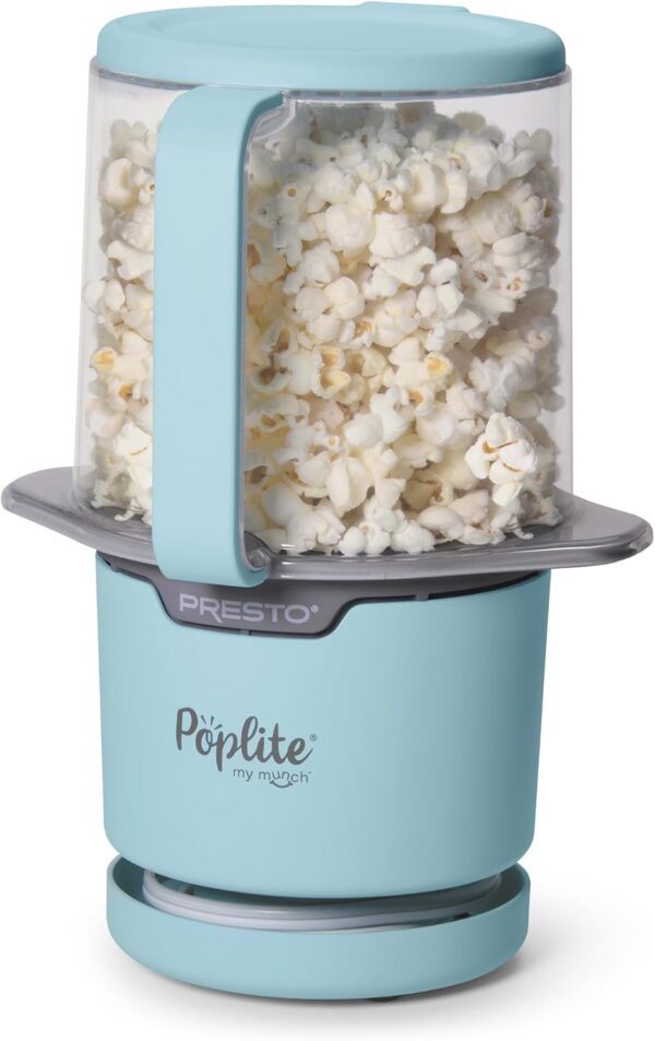 Presto 04811 PopLite My Munch Hot Air Popcorn Popper - Personal Sized, Built-In Serving Bowl,