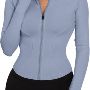 LUYAA Women's Workout Jacket Lightweight Zip Up Yoga Jacket