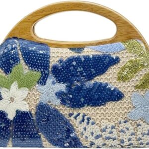 UMREN Straw Clutch Handbags Women Beach Crossbody Hand-woven Summer Purse Wallet