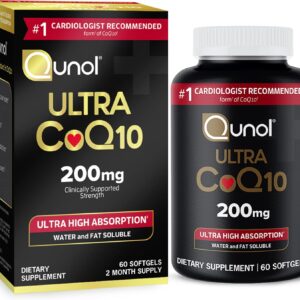 Qunol CoQ10 200mg Softgels, Ultra CoQ10 - Ultra High Absorption Coenzyme Q10 Supplements