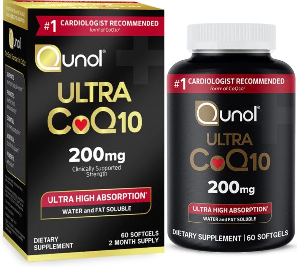 Qunol CoQ10 200mg Softgels, Ultra CoQ10 - Ultra High Absorption Coenzyme Q10 Supplements