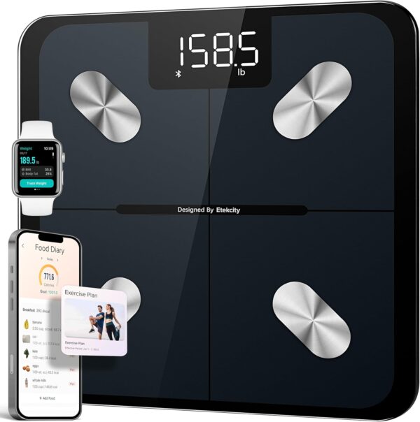 Etekcity Smart Scale for Body Weight FSA HSA Store Eligible, Bathroom Digital Weighing Scale with BMI, Body Fat,