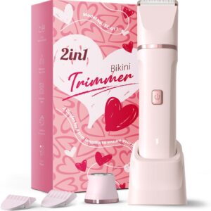 Bikini Trimmer for Women - Painless Electric Razors for Silk Skin,Cordless Body Shaver for Trip,Replaceable Lady