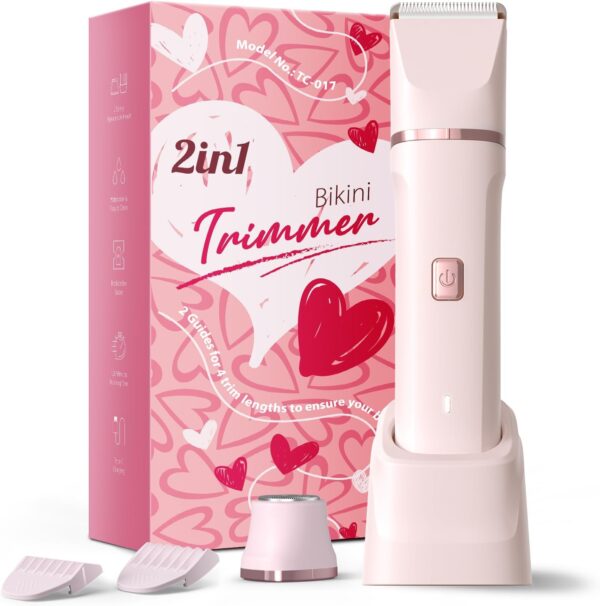 Bikini Trimmer for Women - Painless Electric Razors for Silk Skin,Cordless Body Shaver for Trip,Replaceable Lady