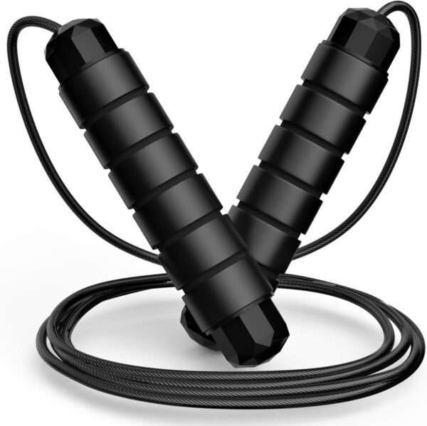 Jump Rope, Tangle-Free Rapid Speed Jumping Rope Cable with Ball Bearings for Women, Men, and Kids,