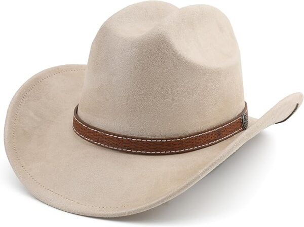 Western Cowboy Hat for Women Men Small Short Wide Brim Beach Cowgirls Cattleman Cowboys