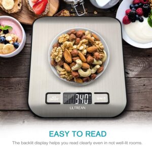 Ultrean Food Scale, Digital Kitchen Scale Weight Grams and Ounces for Baking Cooking and Meal Prep,