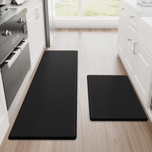 StepRite Kitchen Mats, 2PCS Kitchen Rugs, Cushioned Anti Fatigue Kitchen Mats for Floor, Non-Slip Standing Desk Mat,
