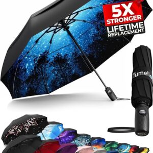 TUMELLA Strongest Windproof Travel Umbrella (Compact, Superior & Beautiful),